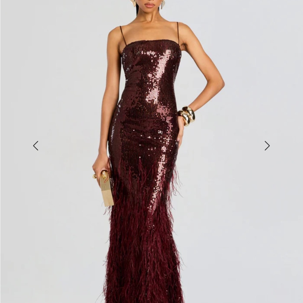 Retrofete Burgundy Sequin Maxi Dress